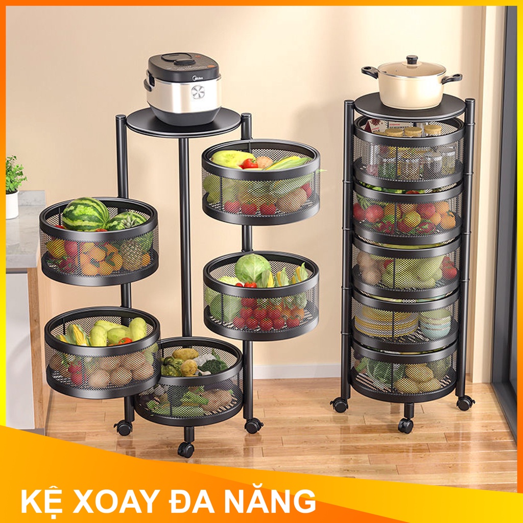 Kệ Xoay Đa Năng 3-4-5 Tầng, Kệ xoay thông minh Vinatech chính hãng, Chị tải 150Kg, Thép Không Gỉ, Sơn Tĩnh Điện MKS031