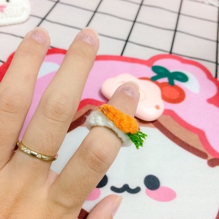 Nhẫn cà rốt, nhẫn len handmade, nhẫn len tự làm