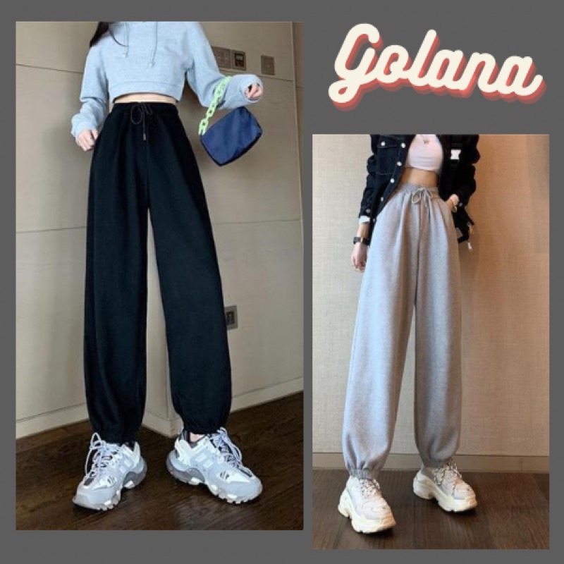 Quần Jogger Unisex Nỉ Ống Boom trơn Có Dây Rút cạp chun dáng rộng J02