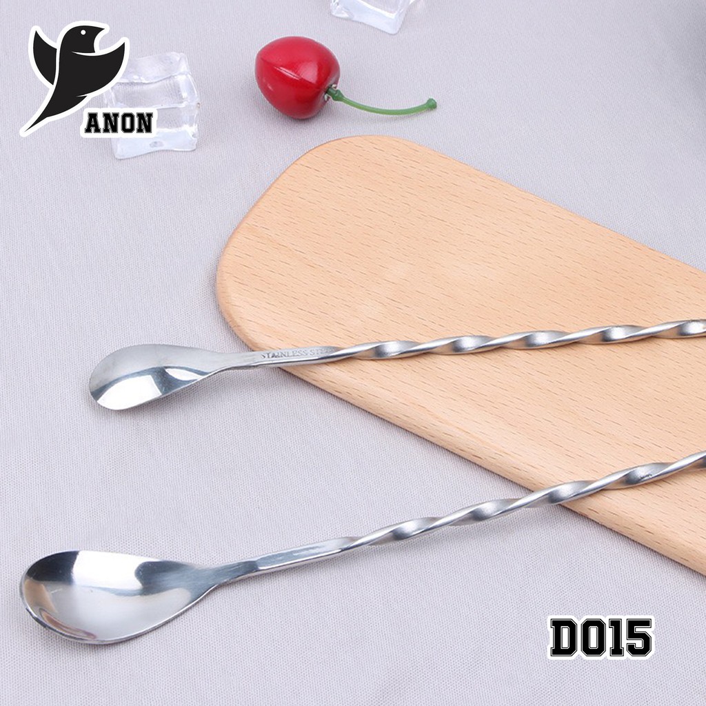 [GIÁ XƯỞNG] Thìa bar pha chế inox bar spoon 2 đầu siêu bền đẹp 26 32 CM