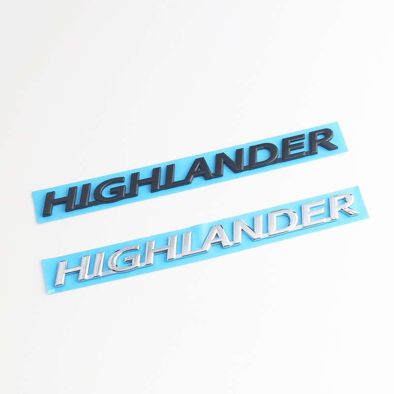 Logo Chữ Tiếng Anh Màu Đen / Bạc Trang Trí Thân Xe Hơi Highlander Toyota