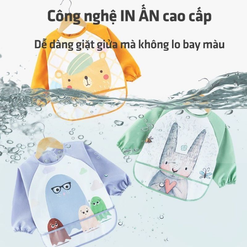 Yếm Áo Ăn Dặm Tiện Lợi Cho Bé Mới Tập Ăn Đến 4 Tuổi (loại đẹp)