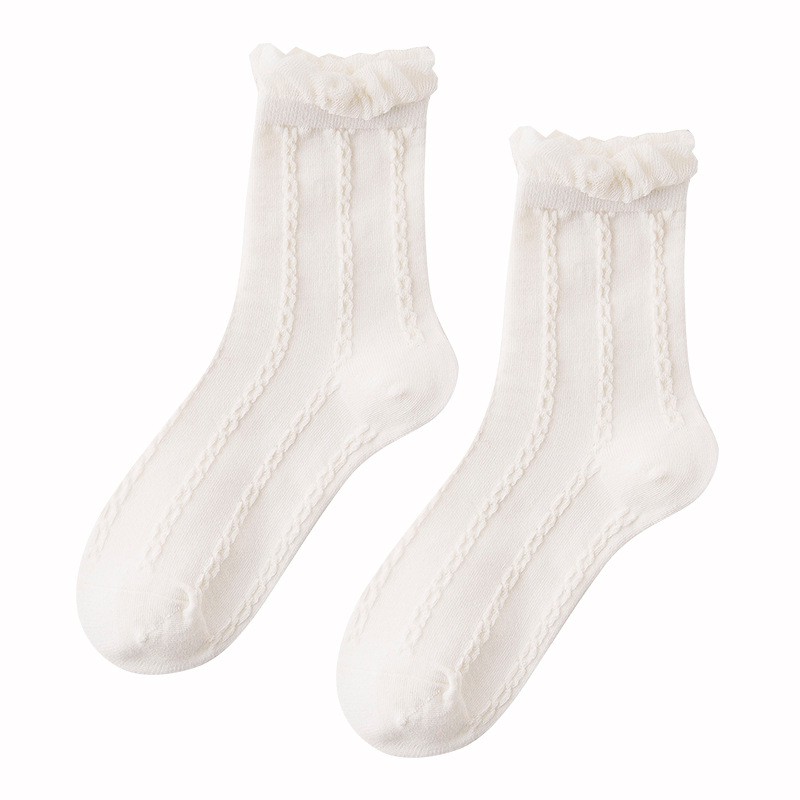 Tất cổ cao nữ In hình Thỏ Hoạt hình Dễ thương Nhật Bản Vớ cao cổ nữ Cute Cotton Thời trang