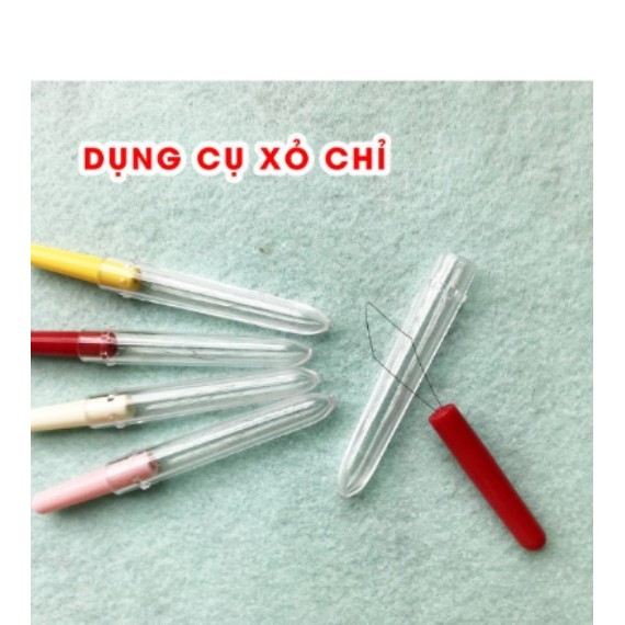 Cây xỏ kim chỉ vào kim may tay, dụng cụ xỏ kim chỉ nhỏ gọn có nắp đậy bảo quản tiện dụng