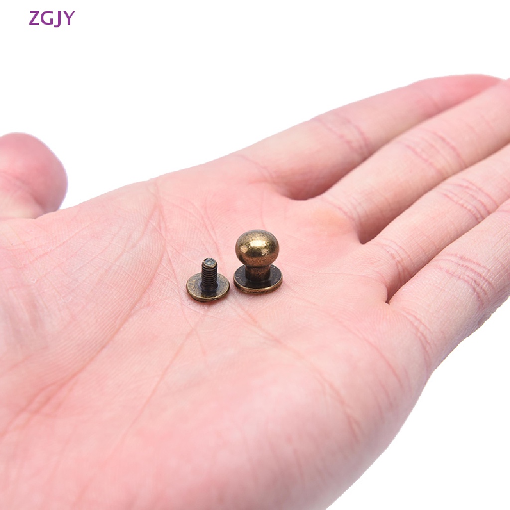 Set 10 Đinh Tán Đầu Tròn Bằng Đồng Thau Làm Đồ Da Handmade DIY Mới