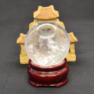 Quả Cầu Để Bàn Phong Thuỷ Nhỏ Đá Tự Nhiên T.Anh Trắng Trong - Hợp Mệnh Kim, Thuỷ