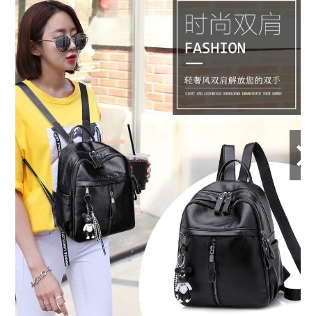 Balo da balo nữ balo thời trang balo đi học h kèm móc khóa A8010