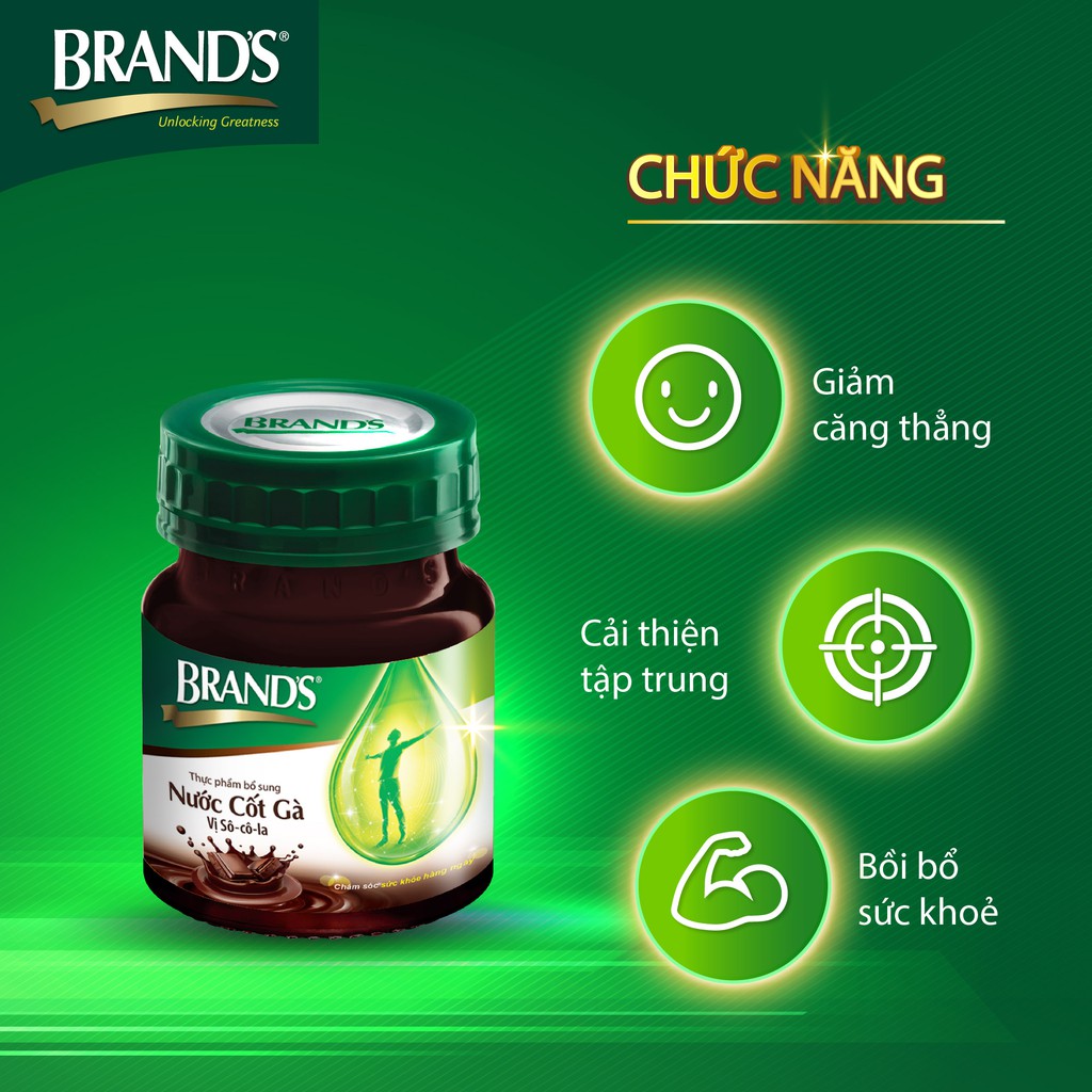 Combo 2 Hộp 6 Chai Nước Cốt Gà BRAND'S Vị Sô-cô-la Chocolate (70ml/Chai)