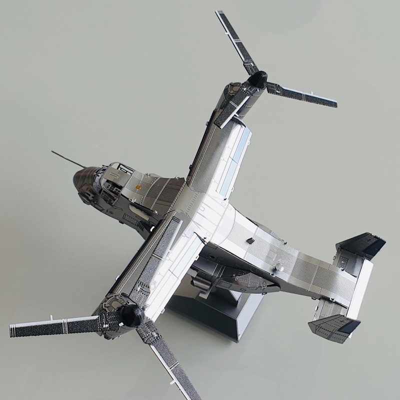 Mô hình 3D kim loại máy bay trực thăng đa nhiệm V-22 Osprey Mỹ, Mô hình lắp ráp 3D thép không gỉ cao cấp - Chưa lắp