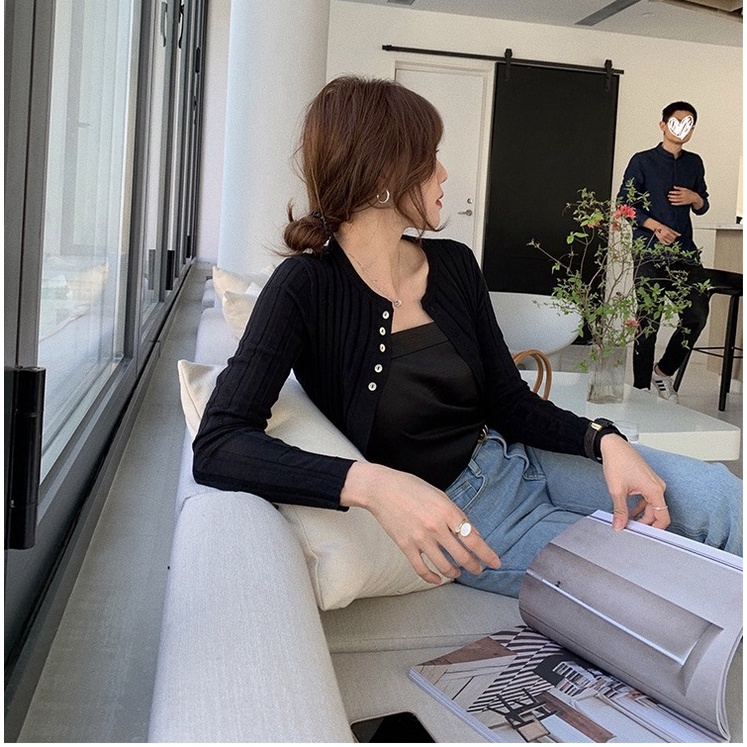 Áo khoác cardigan ZHELIHANGFEI dệt kim mỏng chống nắng dáng ngắn thời trang mùa hè nhiều màu sắc cho nữ