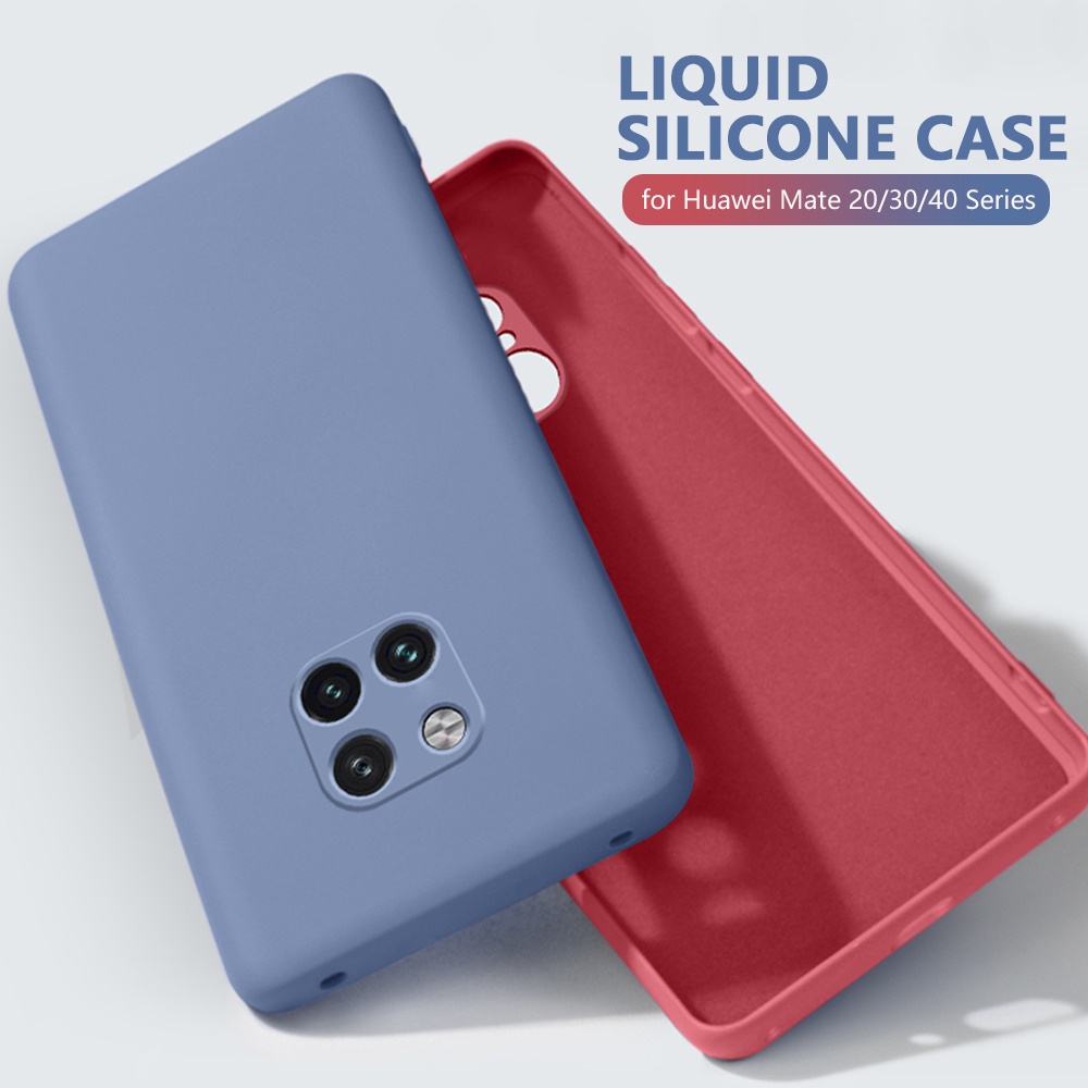Ốp điện thoại màu trơn chống sốc bảo vệ cho Huawei Mate 20 30 40 Pro Mate 20X
