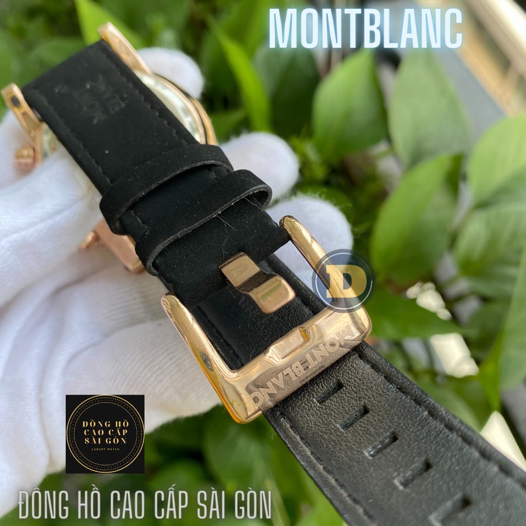 Đồng hồ nam montblan dây da size 45mm , màu xám / đen