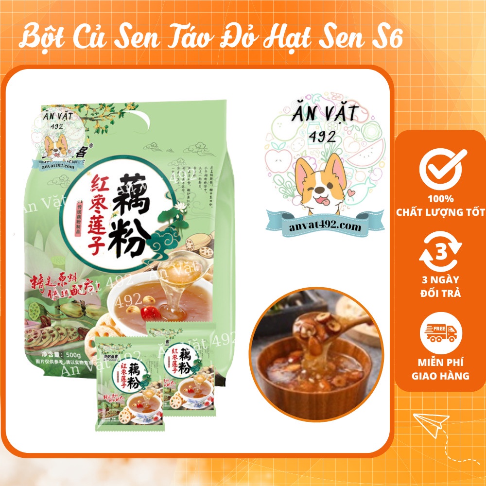 Bột Củ Sen Mix Hạt Dinh Dưỡng, Bột Củ Sen Táo Đỏ Hạt Sen S6 Dưỡng Nhan, Ăn Kiêng - Ăn Vặt 492