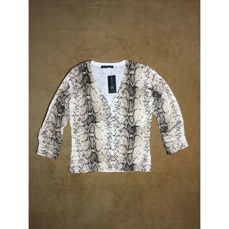 Áo khóac len ngắn nữ dành cho người trung niên họa tiết da báo hiệu I.N.C size S chính hãng