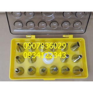 Bộ 18 đui bắt bông kem inox