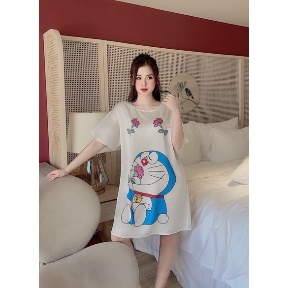 [HÌNH CHỤP THẬT - CÓ SẴN TẠI CỬA HÀNG] Đầm lụa ngủ cổ tròn form rộng Sam | BigBuy360 - bigbuy360.vn