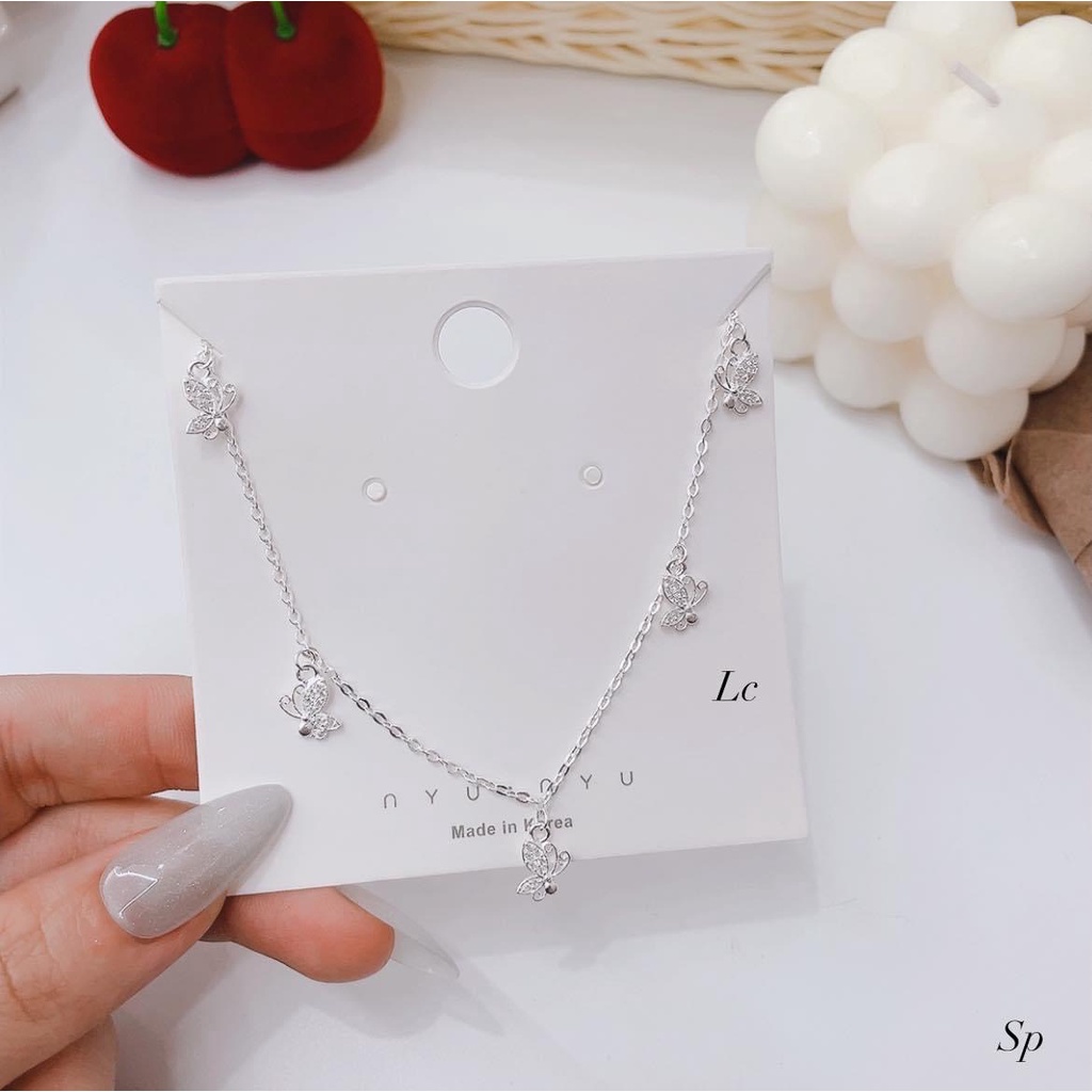 Lắc chân nữ bạc ta, lắc cánh bướm nhỏ xinh kiểu mới siêu đep  - Kho sỉ bạc Nhất Linh