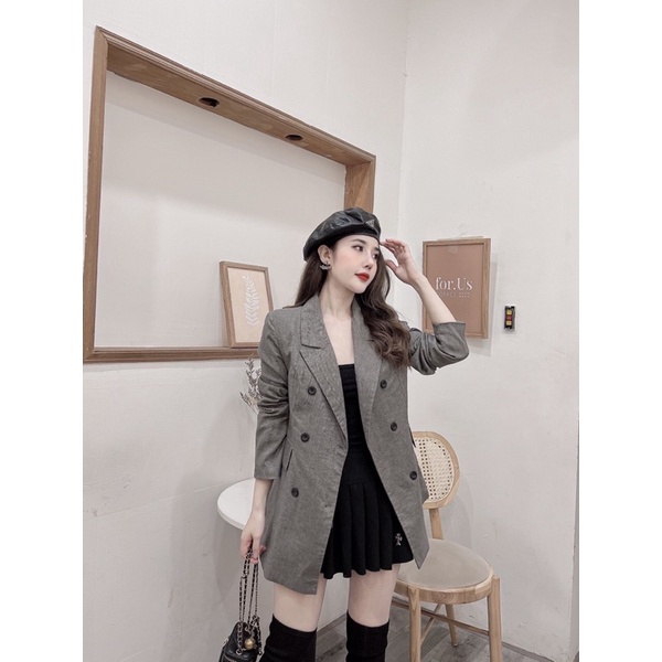 [FREESHIP - HÀNG LOẠI 1] ÁO VEST BLAZER KẺ XƯƠNG CÁ HAI LỚP SIÊU XINH