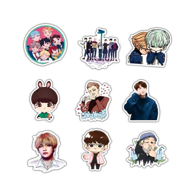 50 Sticker BTS, hình dán BTS mẫu mới dùng dán laptop, nón bảo hiểm, sổ tay...