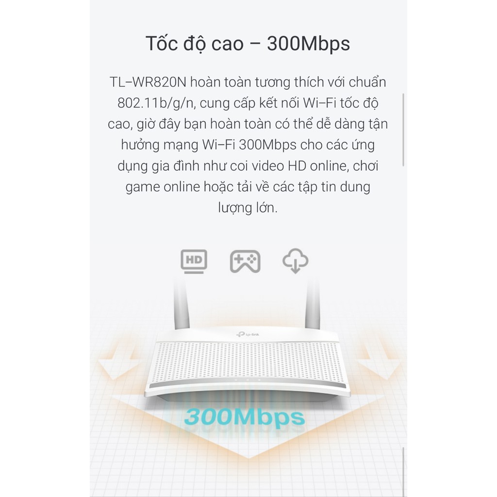 Bộ Phát Wifi 2 Râu TPLink 820N - Router Wi-Fi Chuẩn N Tốc Độ 300Mbps - Hàng Chính Hãng | WebRaoVat - webraovat.net.vn