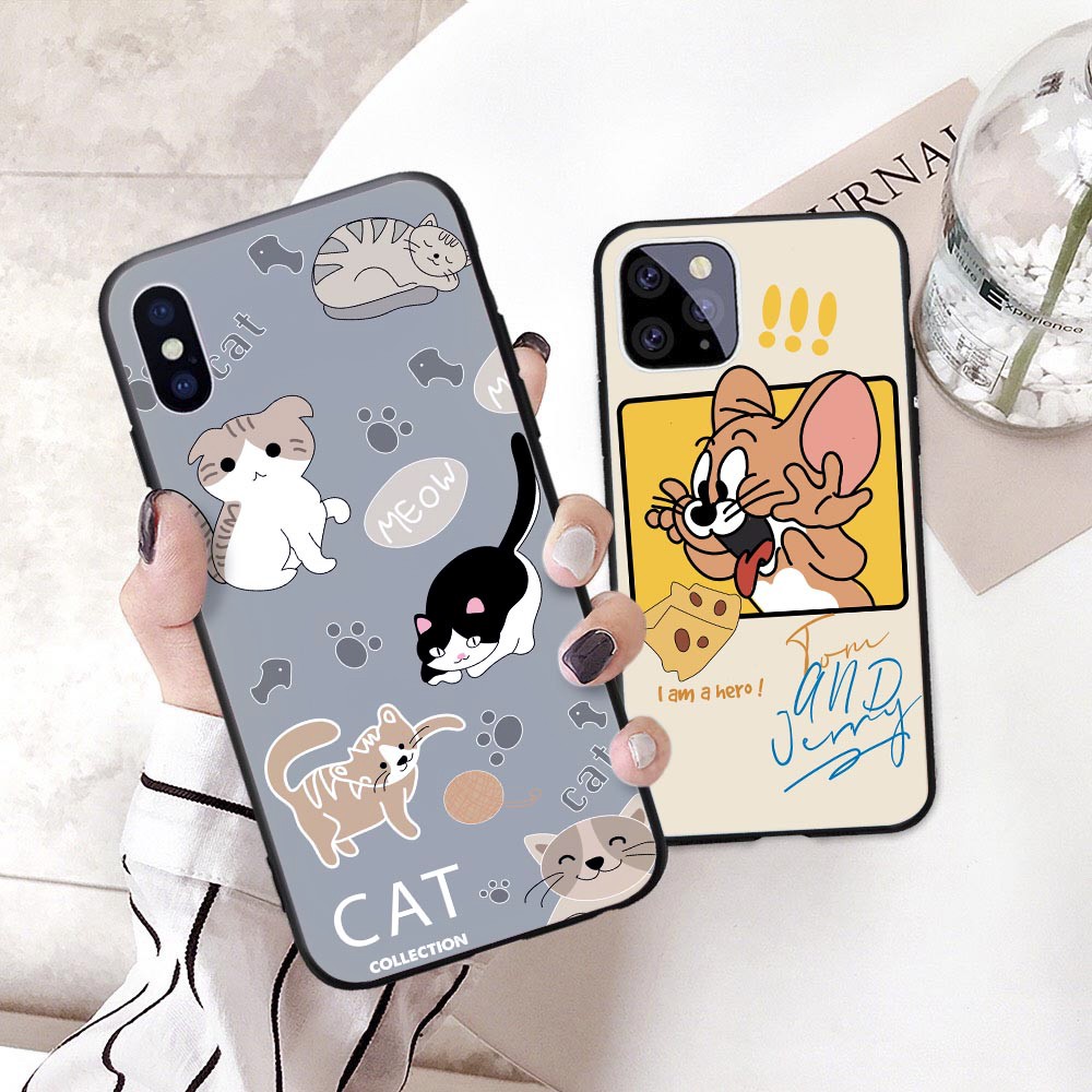 Ốp in hình Mèo chuột Jerry cho iphone 13 12 pro max mini 11 pro max X s max 6 s plus 7 8 plus Xr X s max se2020