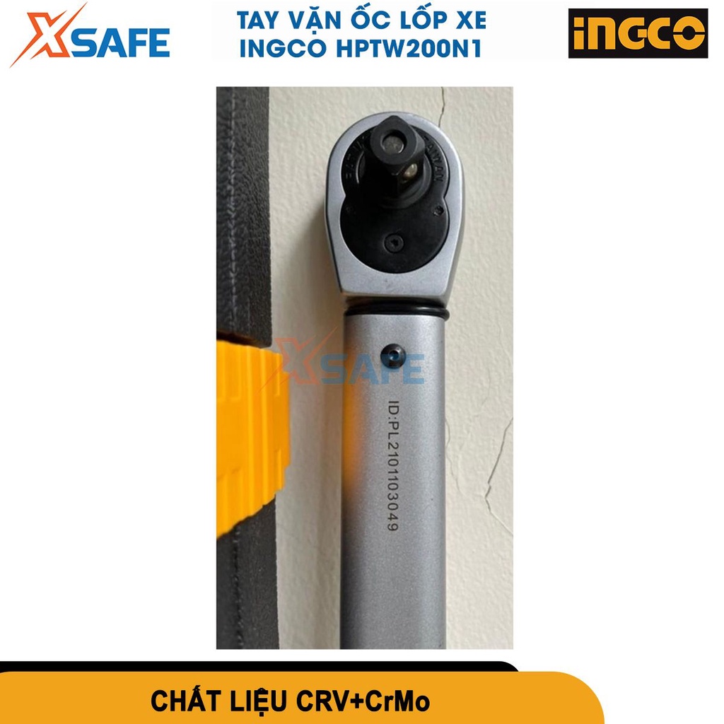 Tay vặn ốc lốp xe 1/2&quot; ingco HPTW200N1 chiều dài 530mm, phạm vi mô-men xoắn 40-200N [chính hãng] [xsafe]