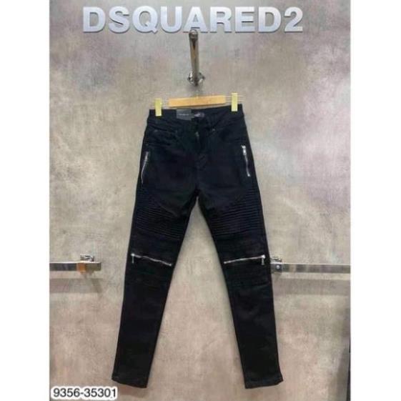 Quần Jeans Nam Khoá Ngang Vá Da Siêu Cấp - Quần Bò Khoá Vá Da Cực Hot Cho AE