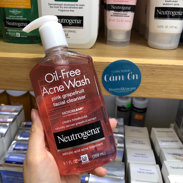 Sữa rửa mặt Neutrogena Oil Free Acne Wash Pink Grapefruit 269ml