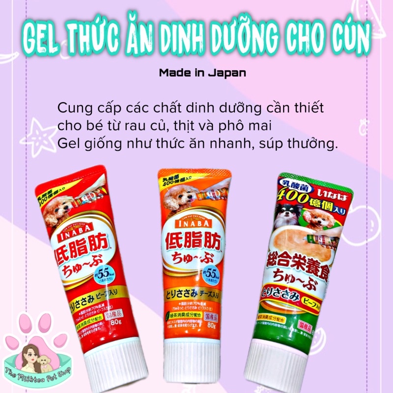 Gel thức ăn dinh dưỡng cho chó, thú cưng - hàng Nhật