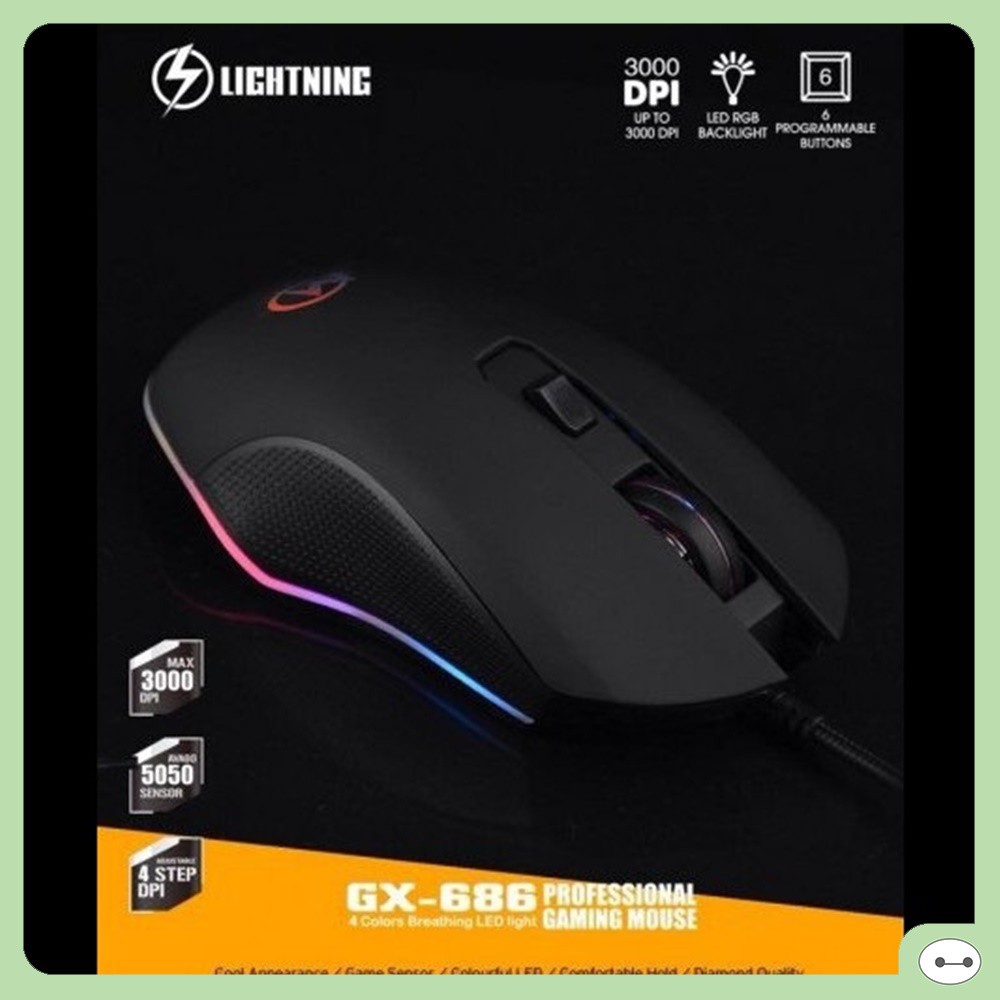 [Mã SKAMSALE03 giảm 10% đơn 200k] CHUỘT LIGHTNING GX686 LED RGB