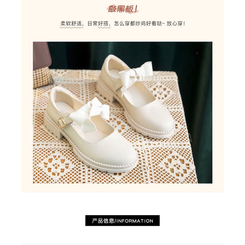 Giày mary jane gót dày mũi tròn phong cách retro nhật bản thời trang xuân thu 2021 cho nữ