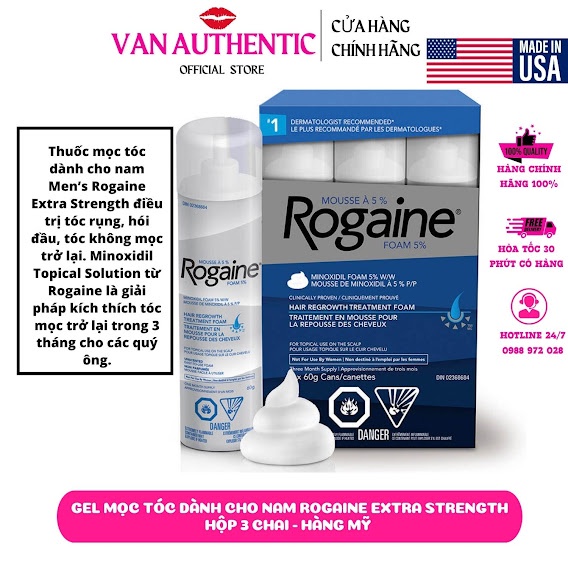 Kem mọc tóc Rogaine Minoxidil 5% Foam cho Nam