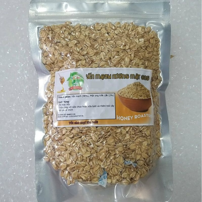 500Gr Yến mạch nướng mật ong giòn giòn (Ngũ cốc ăn sáng, ngũ cốc ăn kiêng, granola không hạnh nhân,óc chó,hạt điều,macca
