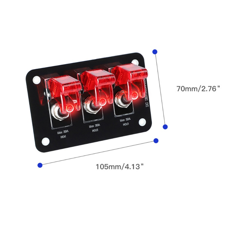 Bảng Công Tắc 12-24V Kèm Cầu Chì 20A Cho Bảng Điều Khiển Xe Hơi / Tàu Thuyền