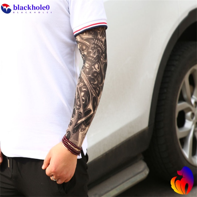 1pcs Găng cánh tay chống tia UV in họa tiết hình xăm độc đáo phong cách Halloween