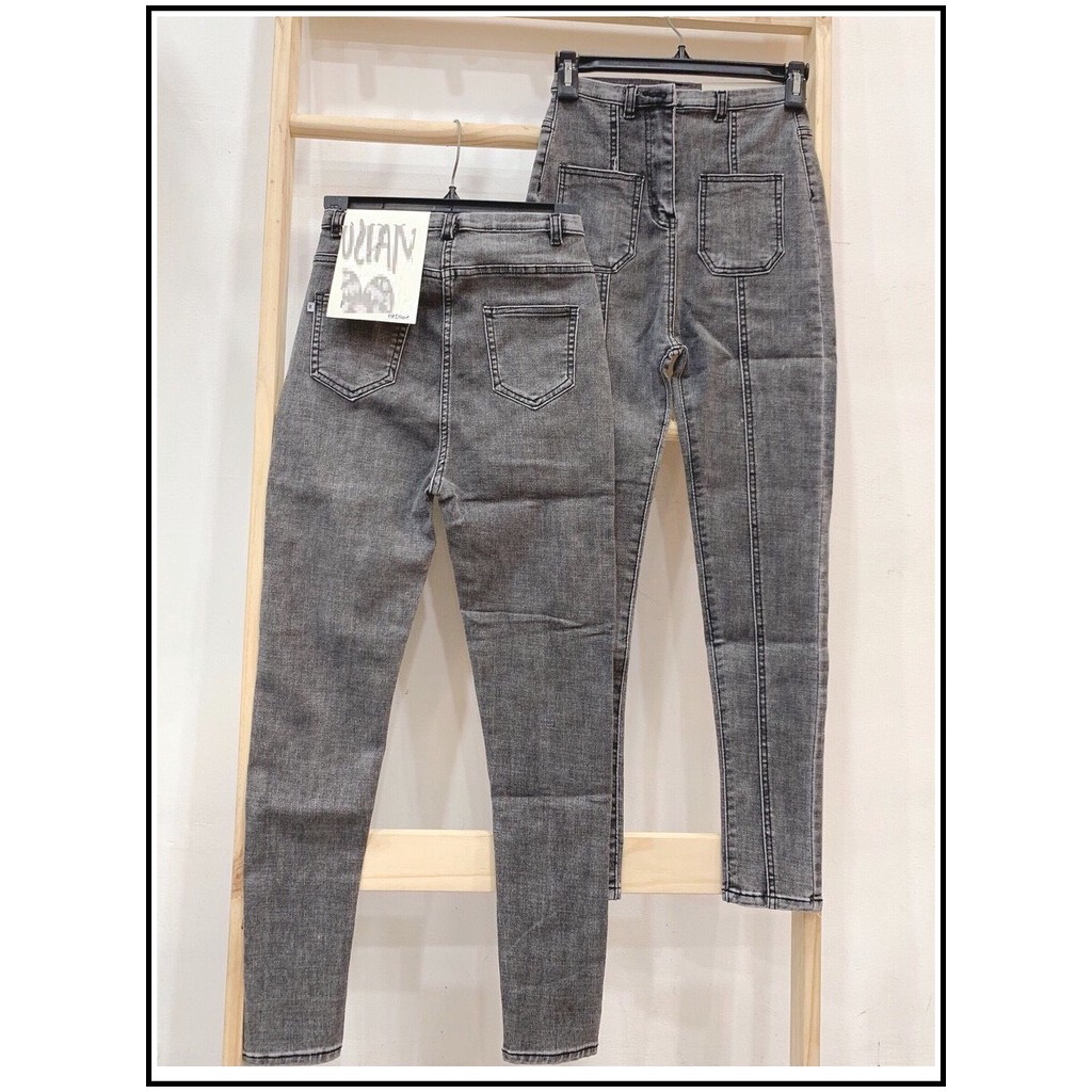 Quần Jean Nữ Lưng Cao 2 Túi Trước 2 sọc giữa túi hot trend chất jean giãn tốt 021-z11