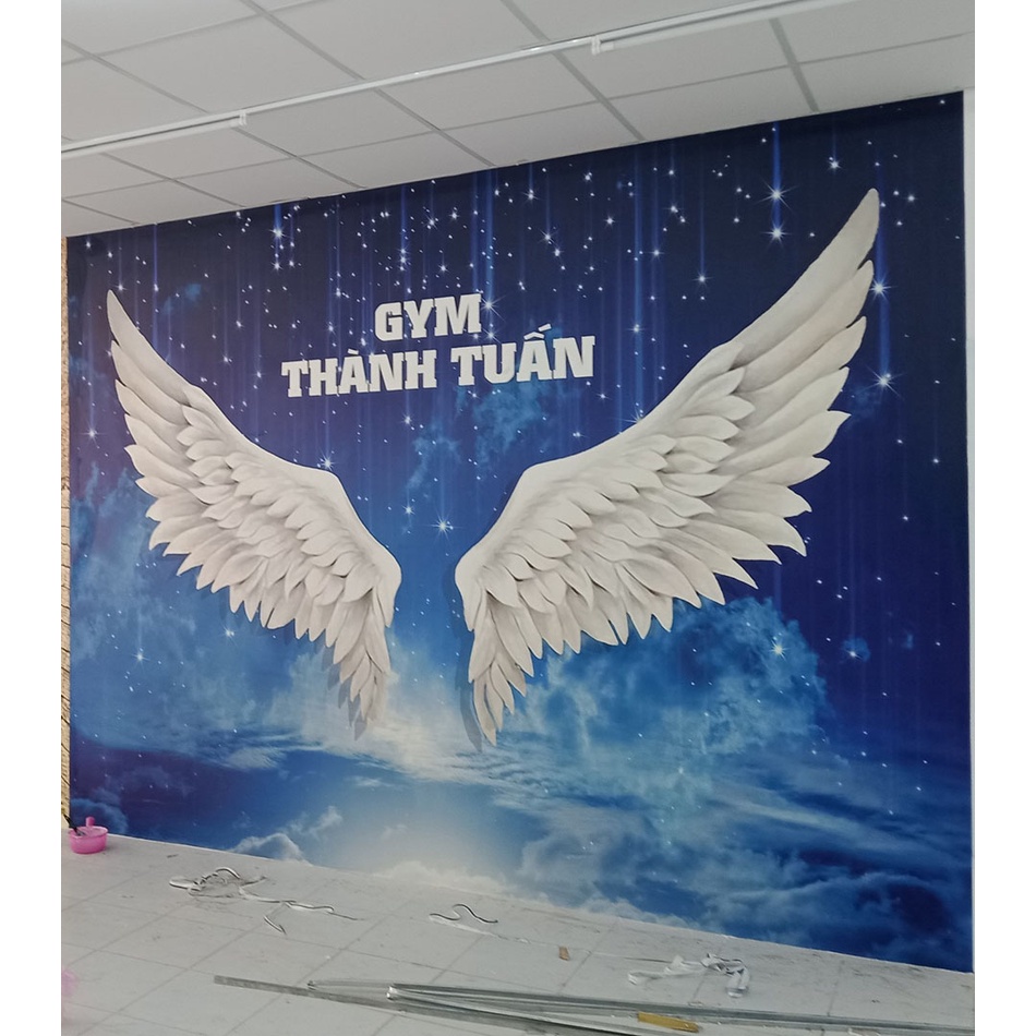 Tranh dán tường 3D đôi cánh thiên thần 2 BINBIN TB20