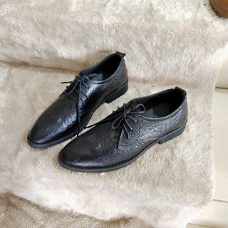 Giày công sở nam da bò vân cá sấu đen