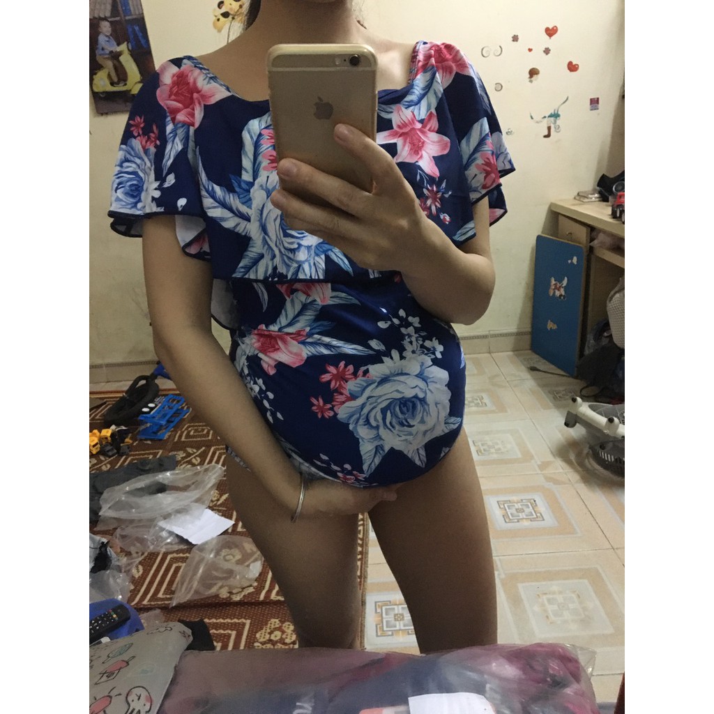 Hình thật-Bikini bà bầu, đồ bơi bà bầu, áo tắm bà bầu MS04