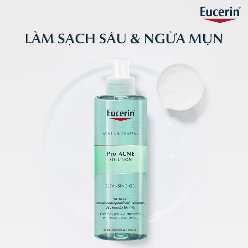 [CHÍNH HÃNG] Eucerin Proacne Cleasing Gel - Gel Rửa Mặt Dành Cho Da Nhờn Mụn 200ml