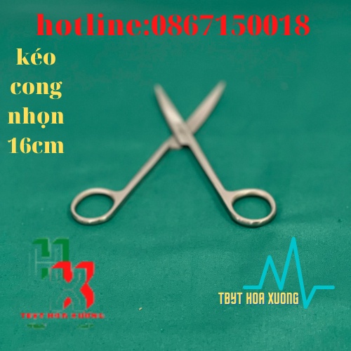 [Hàng Chính Hãng] Kéo Y Tế -Kéo Cong Nhọn 2 Đầu 16cm Pakistan
