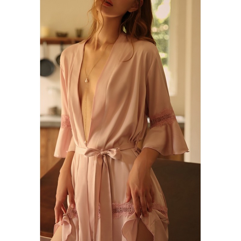 LL735 - Áo Choàng Ngủ Vải Satin Gợi Cảm Cho Nữ - cô chủ nhỏ chuyên sỉ