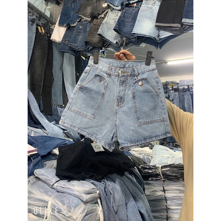[VIDEO+FREESHIP ] QUẦN SHORT ĐÙI JEANS NỮ LƯNG CAO 2 TÚI LƯỠI CÀY LAI CUỐN XANH NHẠT XANH ĐẬM MỀM MỊN THỜI TRANG HADI