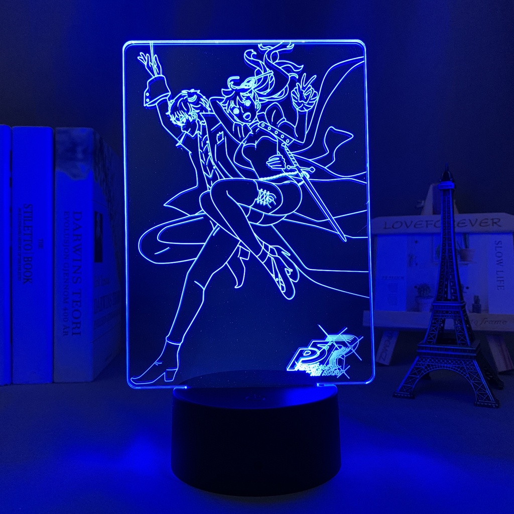 1 đèn Led để bàn hình nhân vật Persona 5 3d độc đáo