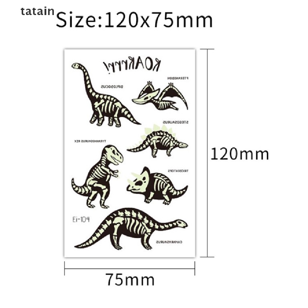 [TAT] Dinosaur Temporary Tattoo Sticker Fake Tatoo Flash Tatto Waterproof For Children CVX