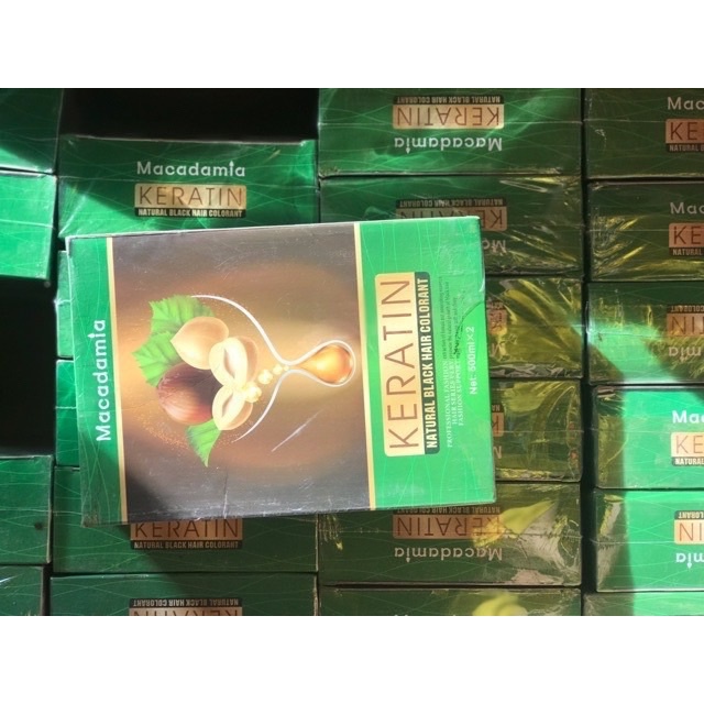 Nhuộm đen thảo dược keratin không dính không bết da đầu,cặp 500ml x2