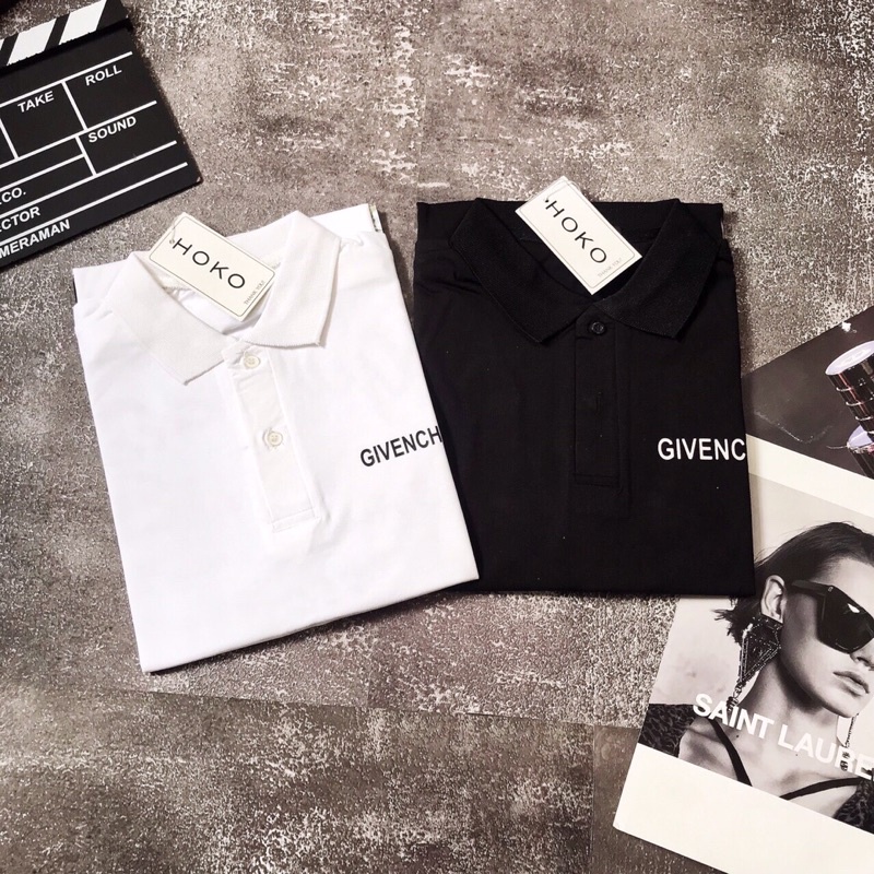 Áo Polo tay lỡ , form Oversize, in chữ givenchy vạch vòm, phong cách trẻ trung năng động