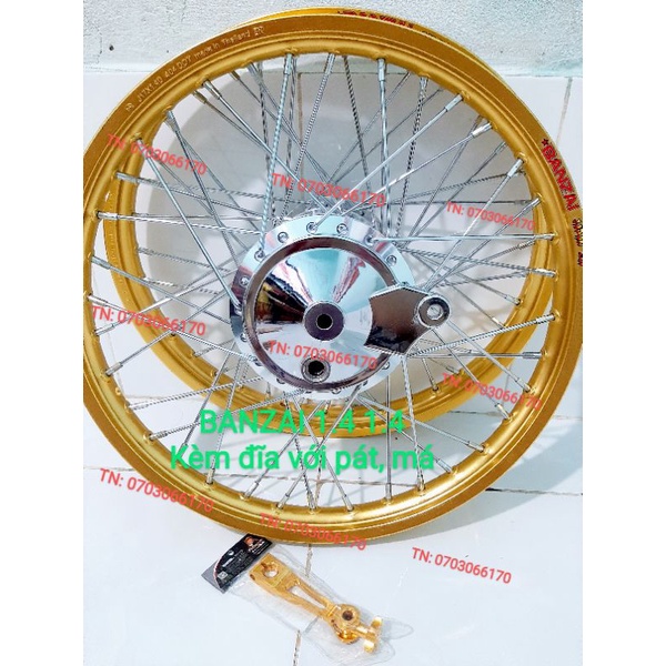 CẶP BÁNH CĂM WAVE, DREAM NIỀN NHÔM BAN ZAI THÁI 1.4 1.4 ĐÙM  CĂM  MẠ CROM, KÈM MÁ ĐÙM VỚI PÁT  .