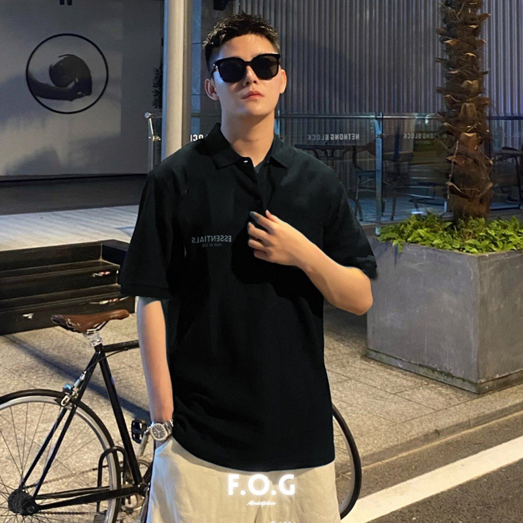 Áo polo essentials unisex nam nữ thời trang YCTSHOP áo thun có cổ tay lỡ form rộng chất cotton mềm mịn thoáng mát 001022
