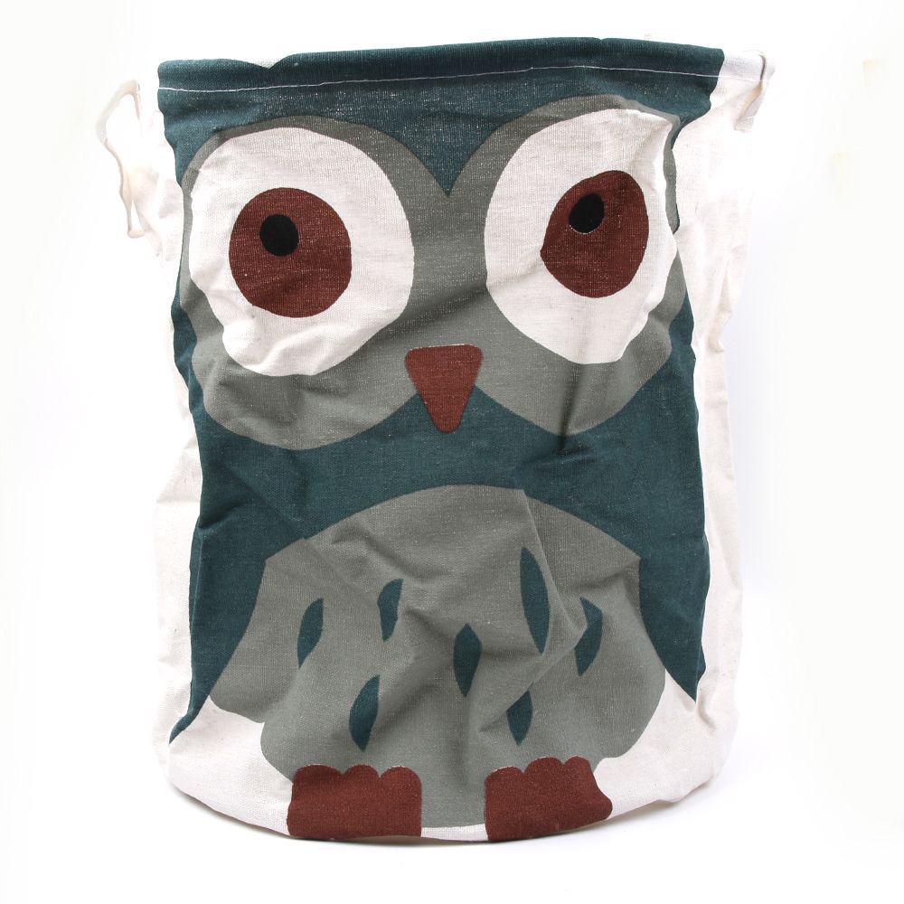 Giỏ đựng quần áo bẩn bằng vải canvas hình cú dễ thương